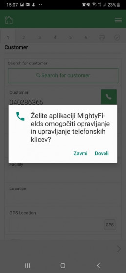 Access to calls from MightyFields platform